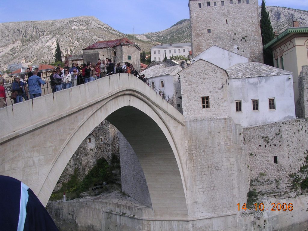 The Mostar bridge.